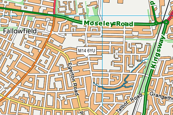 M14 6YU map - OS VectorMap District (Ordnance Survey)