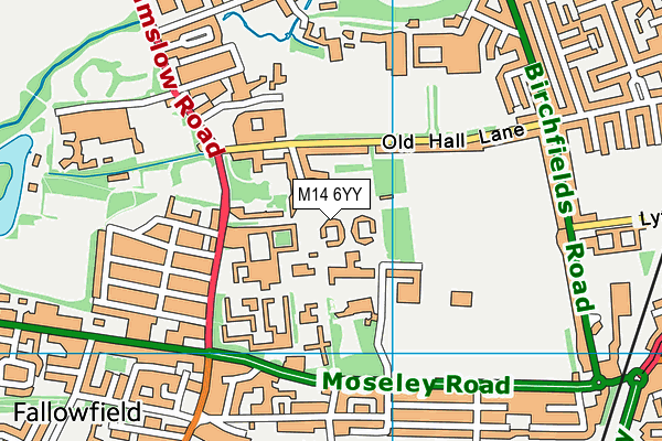 M14 6YY map - OS VectorMap District (Ordnance Survey) M14 6YY map - OS VectorMap District (Ordnance Survey)
