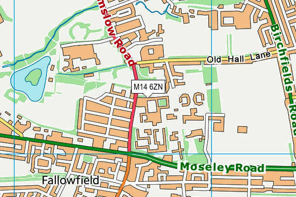 M14 6ZN map - OS VectorMap District (Ordnance Survey) M14 6ZN map - OS VectorMap District (Ordnance Survey)