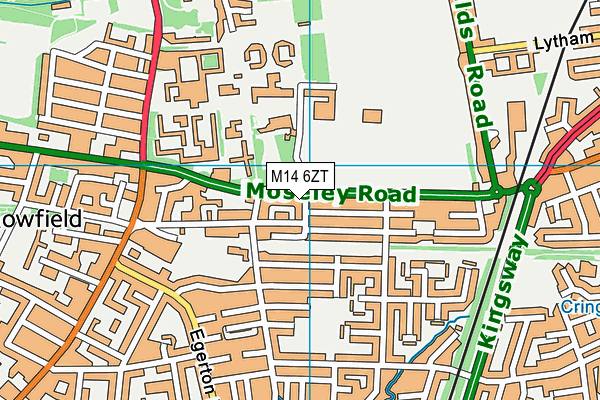 M14 6ZT map - OS VectorMap District (Ordnance Survey) M14 6ZT map - OS VectorMap District (Ordnance Survey)