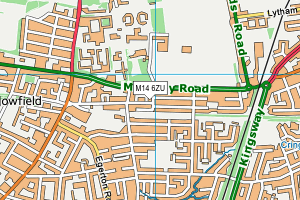 M14 6ZU map - OS VectorMap District (Ordnance Survey) M14 6ZU map - OS VectorMap District (Ordnance Survey)