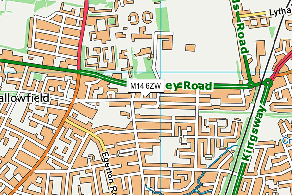 M14 6ZW map - OS VectorMap District (Ordnance Survey) M14 6ZW map - OS VectorMap District (Ordnance Survey)