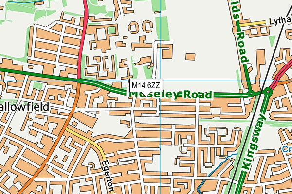 M14 6ZZ map - OS VectorMap District (Ordnance Survey) M14 6ZZ map - OS VectorMap District (Ordnance Survey)