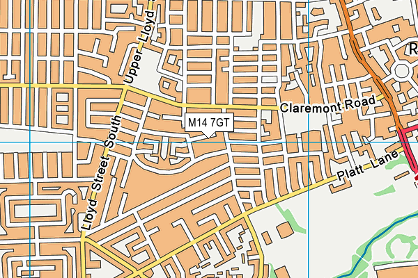 M14 7GT map - OS VectorMap District (Ordnance Survey) M14 7GT map - OS VectorMap District (Ordnance Survey)