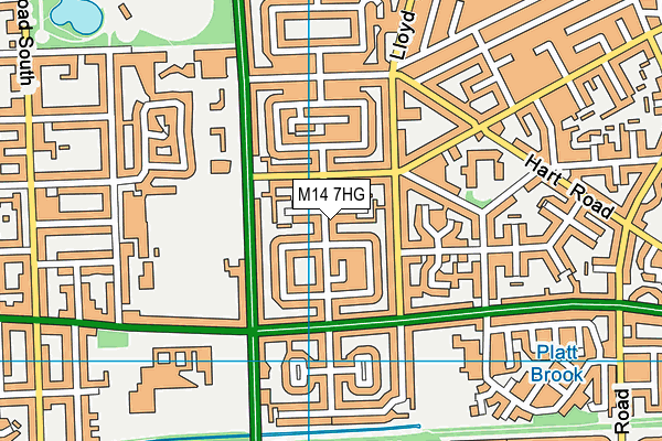M14 7HG map - OS VectorMap District (Ordnance Survey) M14 7HG map - OS VectorMap District (Ordnance Survey)