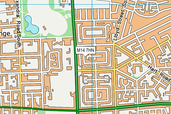 M14 7HN map - OS VectorMap District (Ordnance Survey) M14 7HN map - OS VectorMap District (Ordnance Survey)