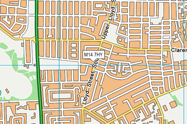 M14 7HY map - OS VectorMap District (Ordnance Survey) M14 7HY map - OS VectorMap District (Ordnance Survey)