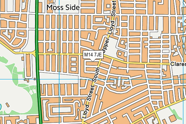 M14 7JE map - OS VectorMap District (Ordnance Survey) M14 7JE map - OS VectorMap District (Ordnance Survey)