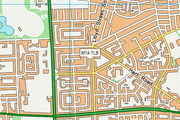 M14 7LB map - OS VectorMap District (Ordnance Survey) M14 7LB map - OS VectorMap District (Ordnance Survey)