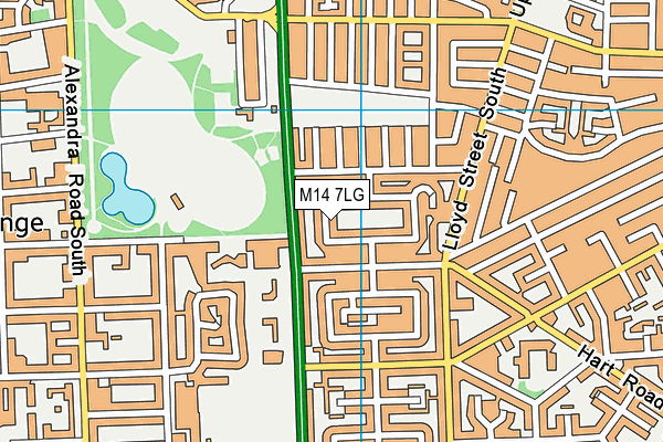 M14 7LG map - OS VectorMap District (Ordnance Survey) M14 7LG map - OS VectorMap District (Ordnance Survey)