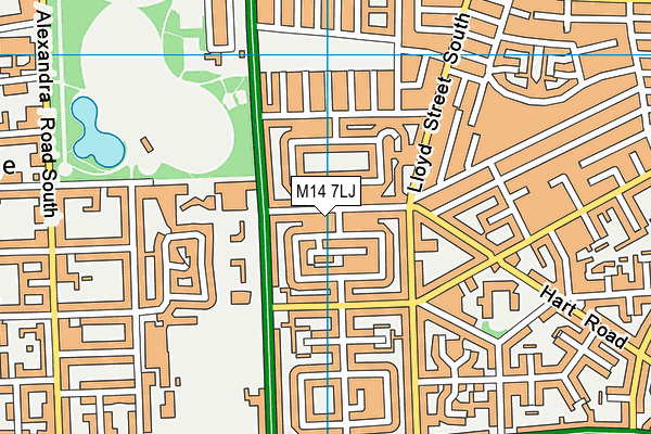 M14 7LJ map - OS VectorMap District (Ordnance Survey) M14 7LJ map - OS VectorMap District (Ordnance Survey)