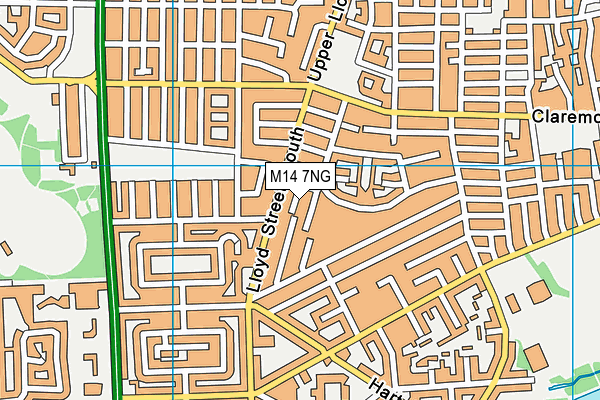 M14 7NG map - OS VectorMap District (Ordnance Survey) M14 7NG map - OS VectorMap District (Ordnance Survey)