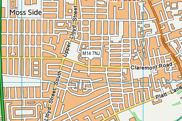 M14 7NJ map - OS VectorMap District (Ordnance Survey) M14 7NJ map - OS VectorMap District (Ordnance Survey)