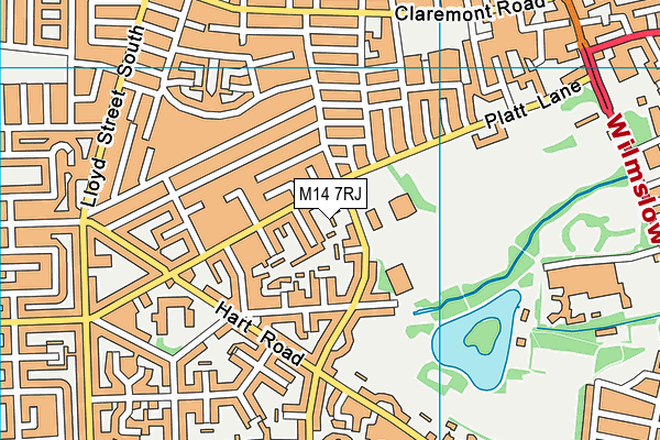 M14 7RJ map - OS VectorMap District (Ordnance Survey) M14 7RJ map - OS VectorMap District (Ordnance Survey)