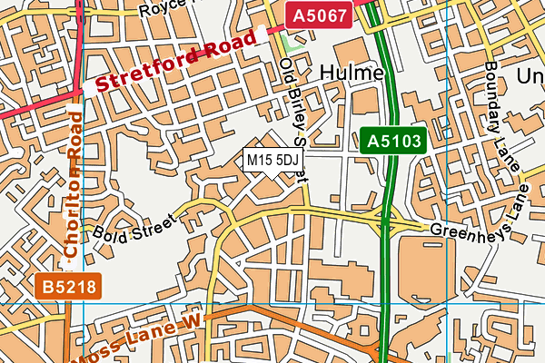 M15 5DJ map - OS VectorMap District (Ordnance Survey) M15 5DJ map - OS VectorMap District (Ordnance Survey)