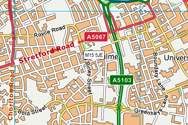 M15 5JE map - OS VectorMap District (Ordnance Survey) M15 5JE map - OS VectorMap District (Ordnance Survey)