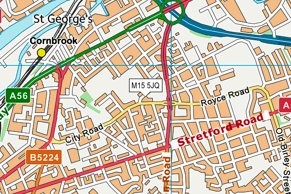 M15 5JQ map - OS VectorMap District (Ordnance Survey) M15 5JQ map - OS VectorMap District (Ordnance Survey)