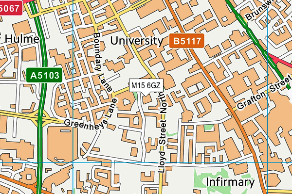 M15 6GZ map - OS VectorMap District (Ordnance Survey) M15 6GZ map - OS VectorMap District (Ordnance Survey)