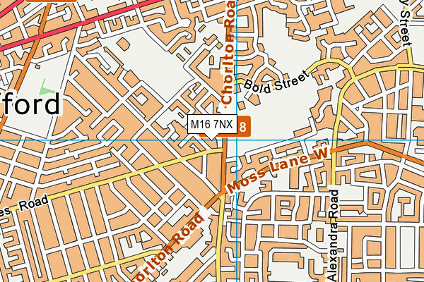 M16 7NX map - OS VectorMap District (Ordnance Survey) M16 7NX map - OS VectorMap District (Ordnance Survey)