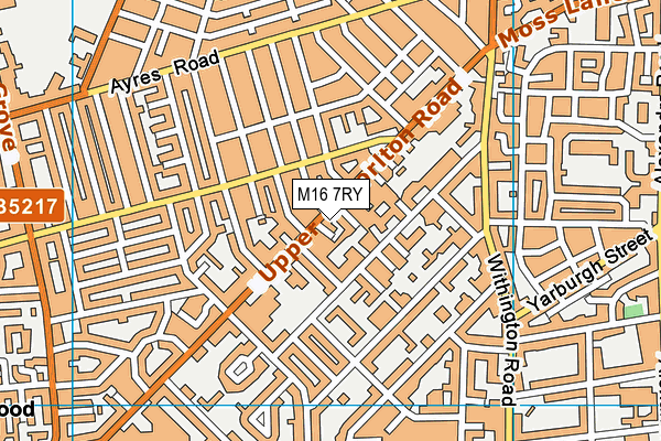 M16 7RY map - OS VectorMap District (Ordnance Survey) M16 7RY map - OS VectorMap District (Ordnance Survey)