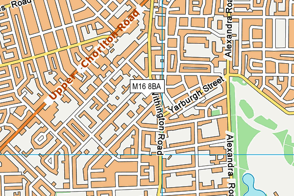 M16 8BA map - OS VectorMap District (Ordnance Survey) M16 8BA map - OS VectorMap District (Ordnance Survey)