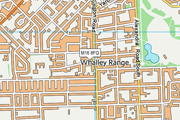 M16 8FQ map - OS VectorMap District (Ordnance Survey)