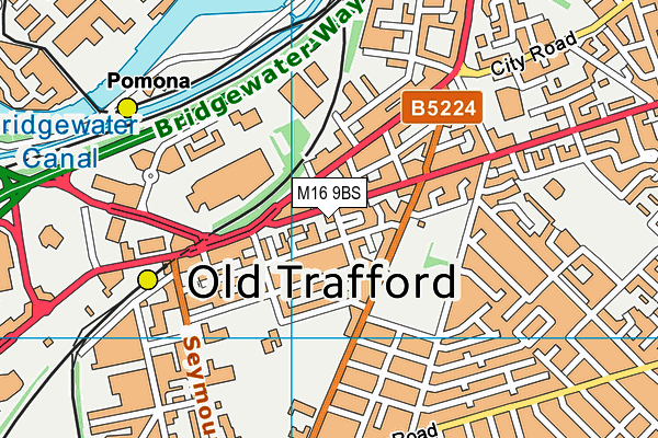 M16 9BS map - OS VectorMap District (Ordnance Survey)