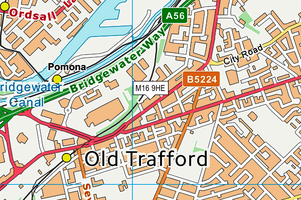 M16 9HE map - OS VectorMap District (Ordnance Survey) M16 9HE map - OS VectorMap District (Ordnance Survey)