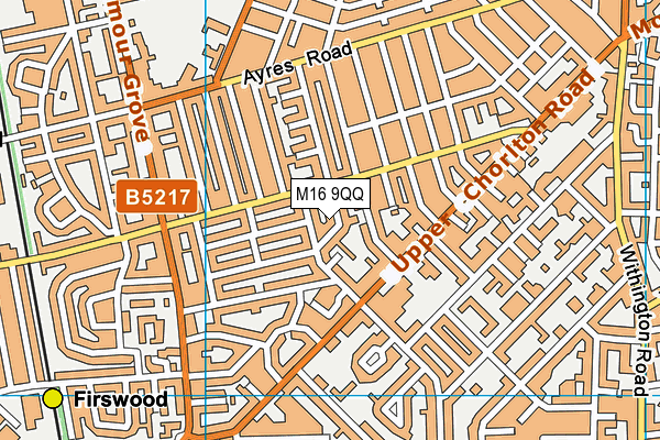 M16 9QQ map - OS VectorMap District (Ordnance Survey) M16 9QQ map - OS VectorMap District (Ordnance Survey)