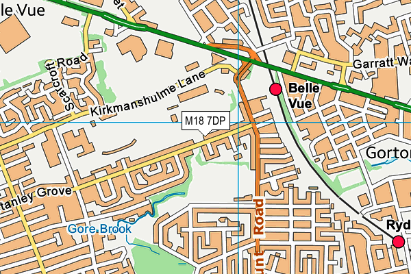 M18 7DP map - OS VectorMap District (Ordnance Survey)