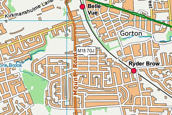 M18 7GJ map - OS VectorMap District (Ordnance Survey)