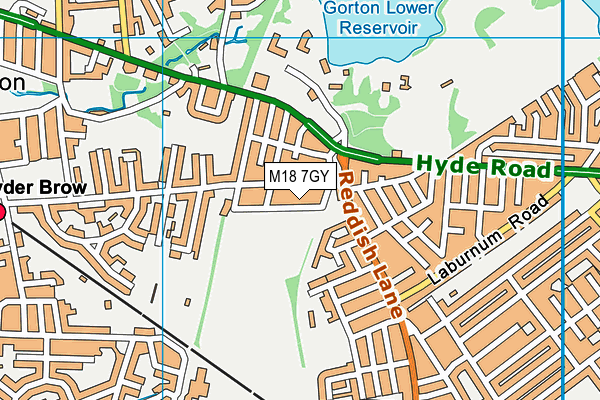 M18 7GY map - OS VectorMap District (Ordnance Survey)