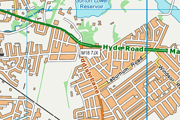 M18 7JX map - OS VectorMap District (Ordnance Survey) M18 7JX map - OS VectorMap District (Ordnance Survey)