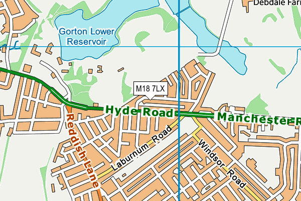 M18 7LX map - OS VectorMap District (Ordnance Survey)