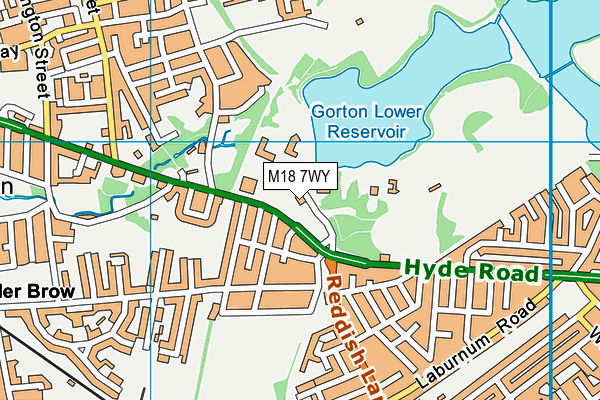 M18 7WY map - OS VectorMap District (Ordnance Survey) M18 7WY map - OS VectorMap District (Ordnance Survey)