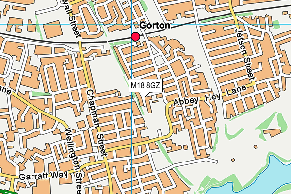 M18 8GZ map - OS VectorMap District (Ordnance Survey)
