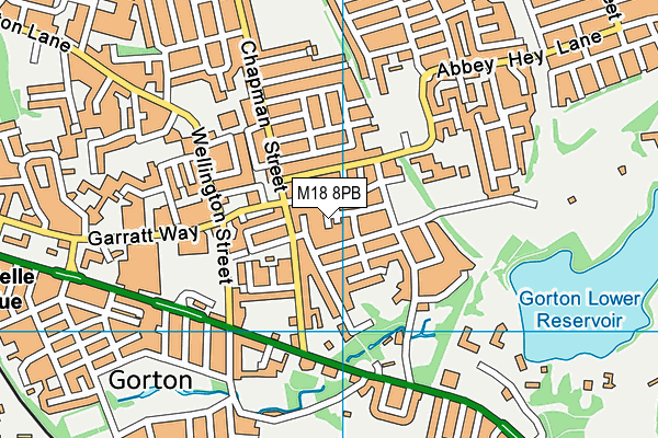 M18 8PB map - OS VectorMap District (Ordnance Survey)