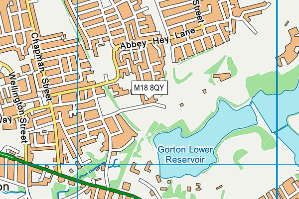 M18 8QY map - OS VectorMap District (Ordnance Survey) M18 8QY map - OS VectorMap District (Ordnance Survey)