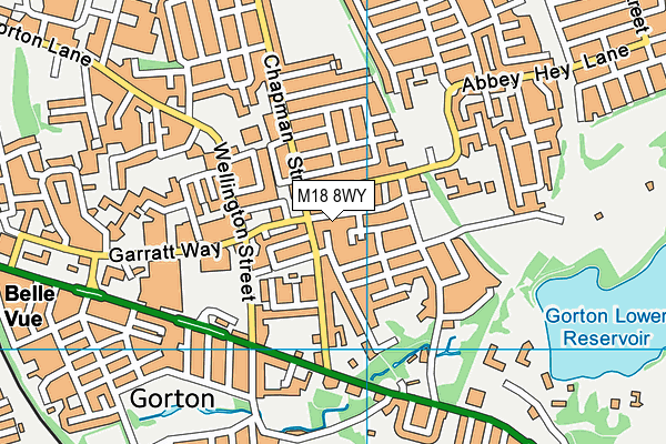 M18 8WY map - OS VectorMap District (Ordnance Survey) M18 8WY map - OS VectorMap District (Ordnance Survey)