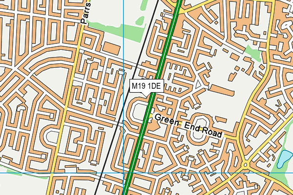 M19 1DE map - OS VectorMap District (Ordnance Survey) M19 1DE map - OS VectorMap District (Ordnance Survey)