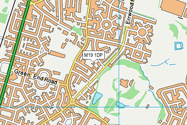 M19 1DP map - OS VectorMap District (Ordnance Survey)