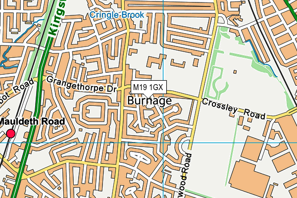 M19 1GX map - OS VectorMap District (Ordnance Survey)