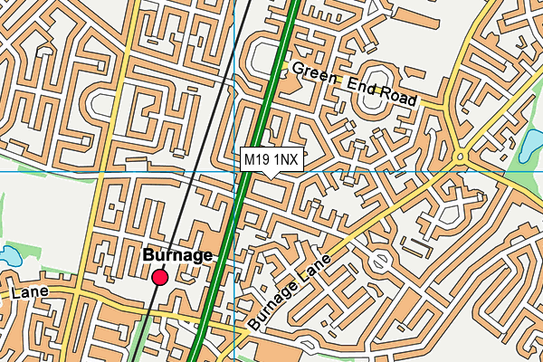 M19 1NX map - OS VectorMap District (Ordnance Survey) M19 1NX map - OS VectorMap District (Ordnance Survey)