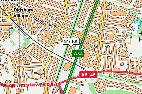 M19 1QN map - OS VectorMap District (Ordnance Survey) M19 1QN map - OS VectorMap District (Ordnance Survey)