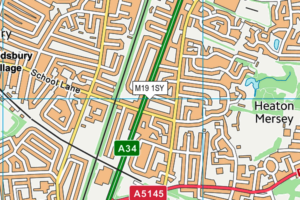 M19 1SY map - OS VectorMap District (Ordnance Survey) M19 1SY map - OS VectorMap District (Ordnance Survey)
