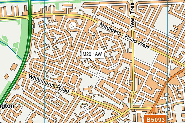 M20 1AW map - OS VectorMap District (Ordnance Survey) M20 1AW map - OS VectorMap District (Ordnance Survey)