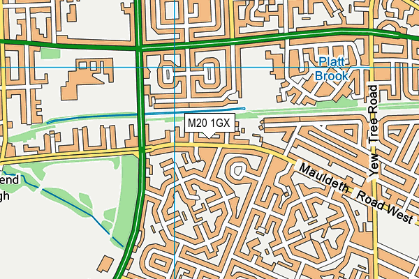 M20 1GX map - OS VectorMap District (Ordnance Survey) M20 1GX map - OS VectorMap District (Ordnance Survey)