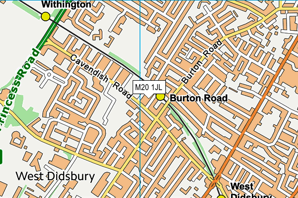 M20 1JL map - OS VectorMap District (Ordnance Survey) M20 1JL map - OS VectorMap District (Ordnance Survey)