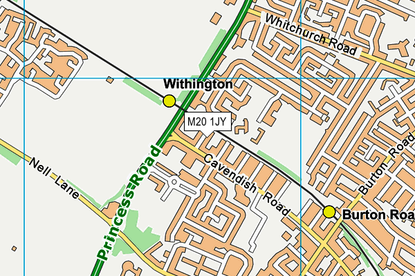 M20 1JY map - OS VectorMap District (Ordnance Survey) M20 1JY map - OS VectorMap District (Ordnance Survey)