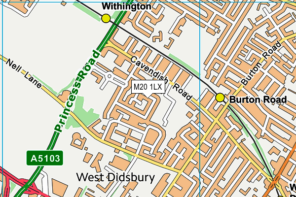 M20 1LX map - OS VectorMap District (Ordnance Survey) M20 1LX map - OS VectorMap District (Ordnance Survey)